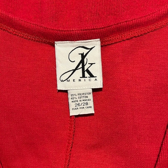 J K America Sleeveless Women’s Red Sweater Mini Dress Q46 - Picture 3 of 4